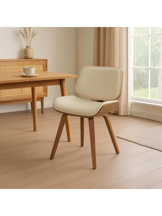 Chaise visiteur Beverley simili cuir, noyer/crème Chaise visiteur Beverley simili cuir, noyer/crème