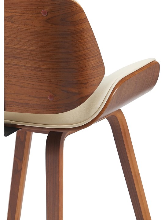 Chaise visiteur Beverley simili cuir, noyer/crème Chaise visiteur Beverley simili cuir, noyer/crème