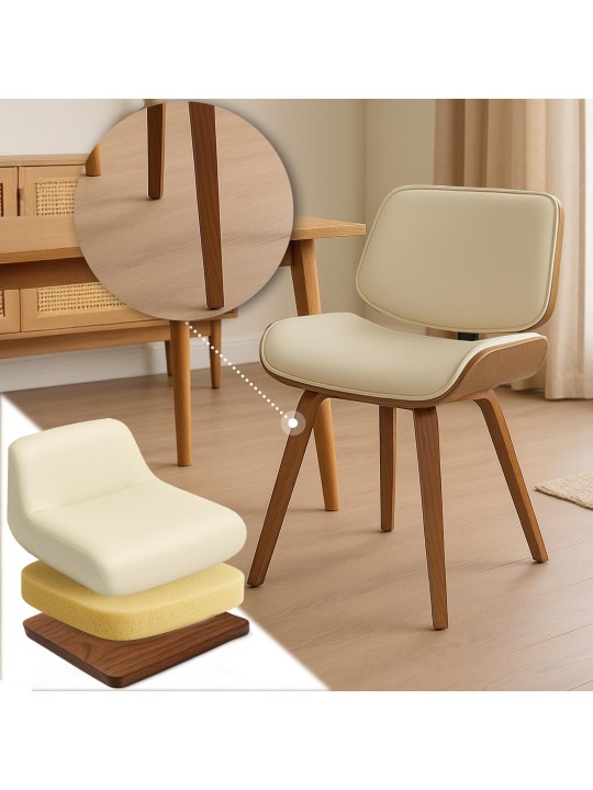 Chaise visiteur Beverley simili cuir, noyer/crème Chaise visiteur Beverley simili cuir, noyer/crème