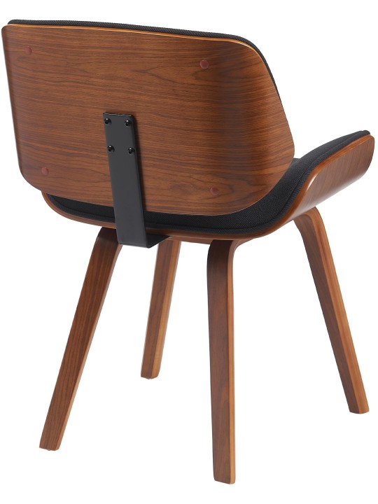 Chaise visiteur Beverley tissu, noyer/noir