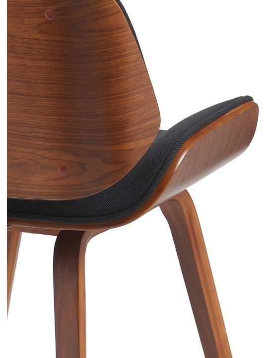 Chaise visiteur Beverley tissu, noyer/noir