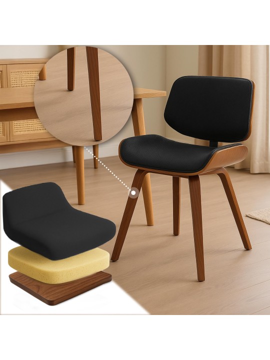 Chaise visiteur Beverley tissu, noyer/noir