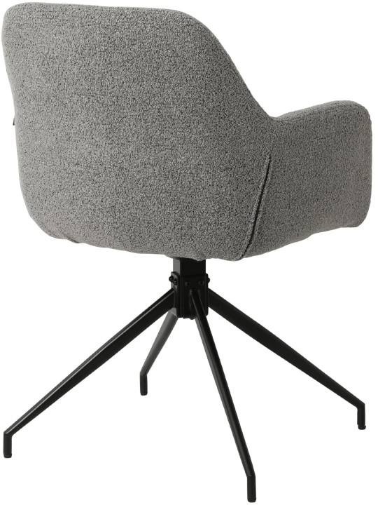 Chaise de salle à manger Merlinda tissu Teddy, gris