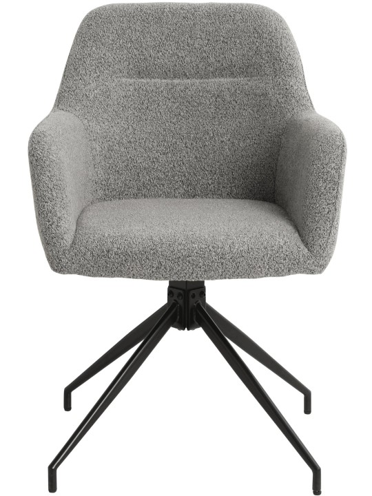 Chaise de salle à manger Merlinda tissu Teddy, gris