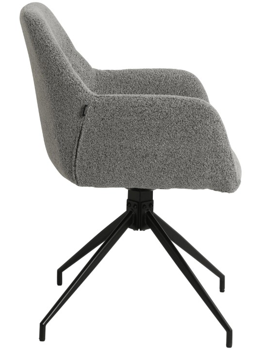 Chaise de salle à manger Merlinda tissu Teddy, gris