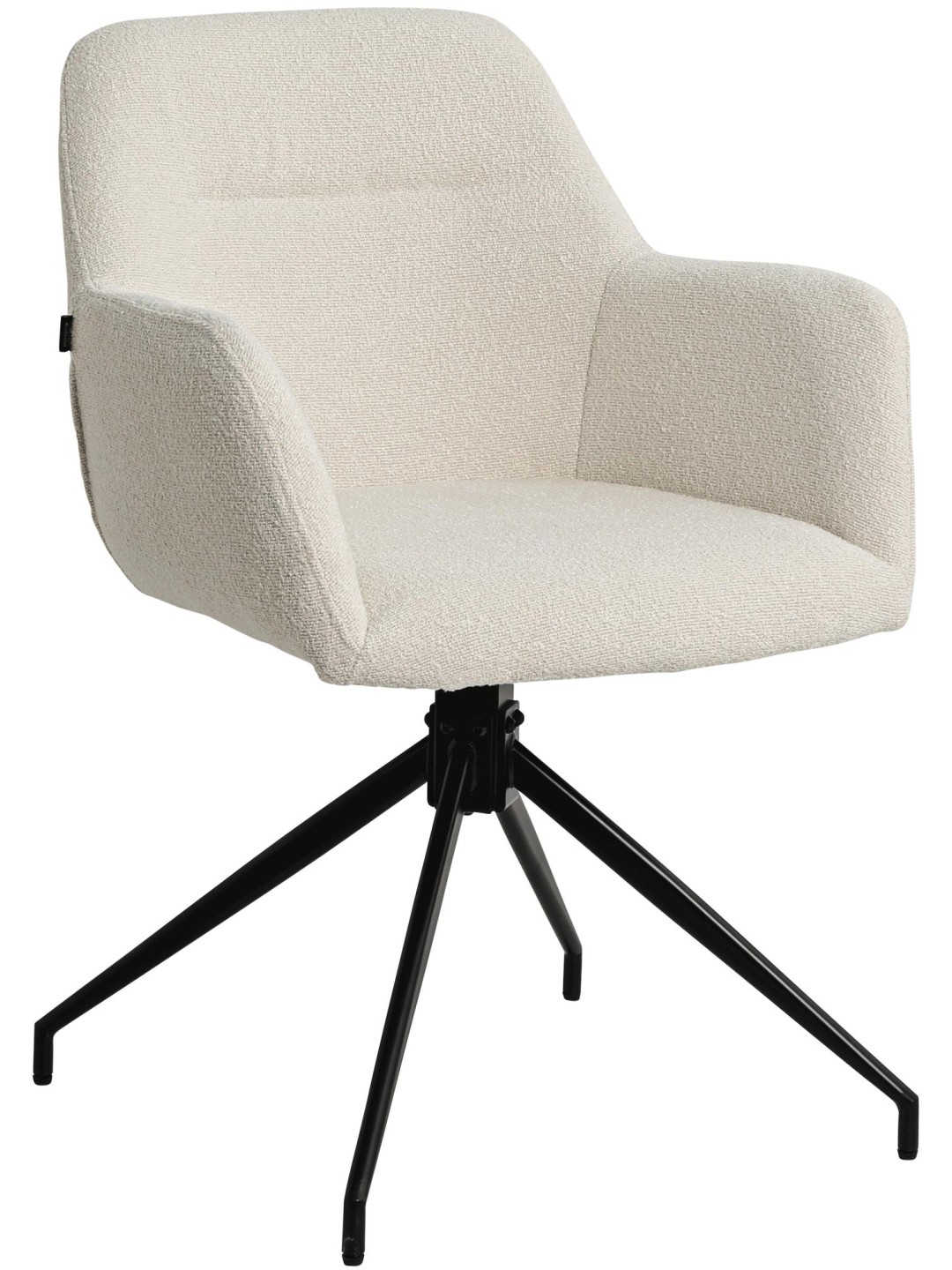 Chaise de salle à manger Merlinda tissu Teddy, crème