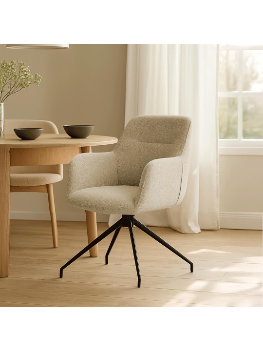 Chaise de salle à manger Merlinda tissu Teddy, taupe Chaise de salle à manger Merlinda tissu Teddy, taupe