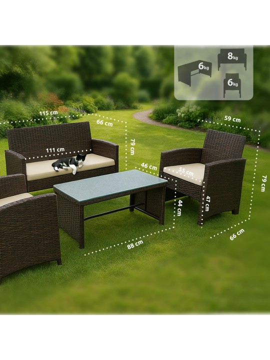 Groupe de sièges Toruba, brun