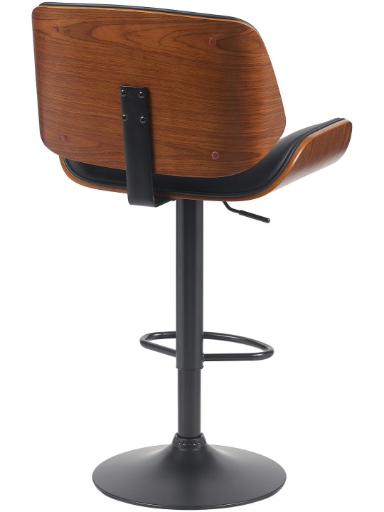 Tabouret de bar Beverley B simili cuir, noyer/noir
