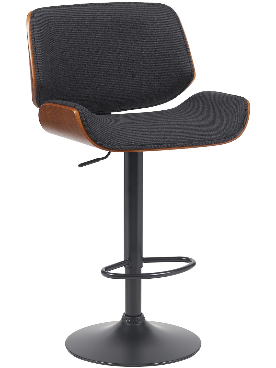 Tabouret de bar Beverley B tissu, noyer/noir