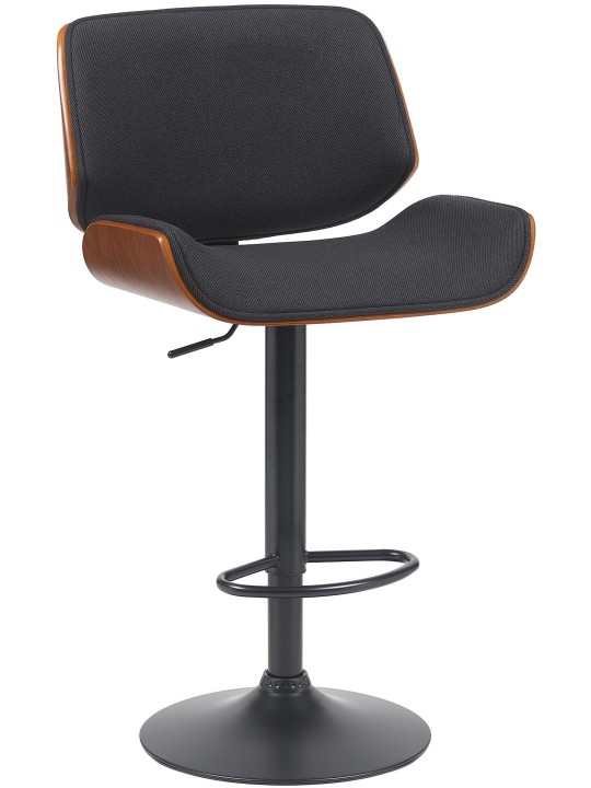 Tabouret de bar Beverley B tissu, noyer/noir