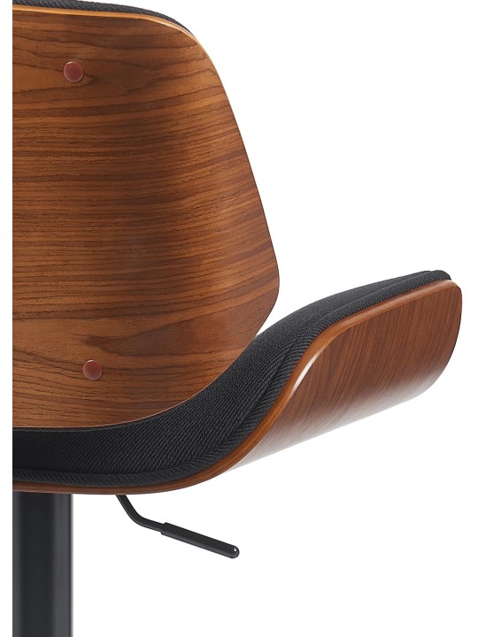 Tabouret de bar Beverley B tissu, noyer/noir