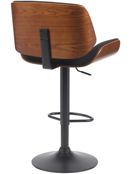 Tabouret de bar Beverley B tissu, noyer/noir