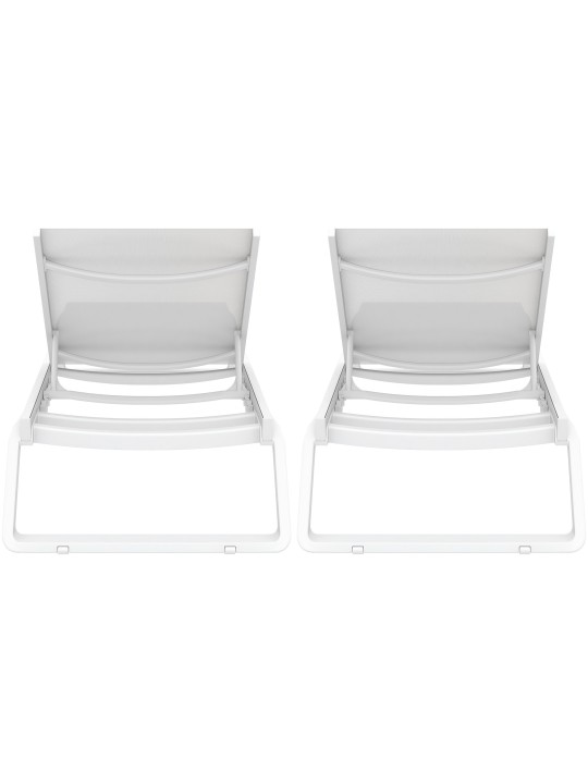 Lot de 2 bains de soleil Tropic, blanc