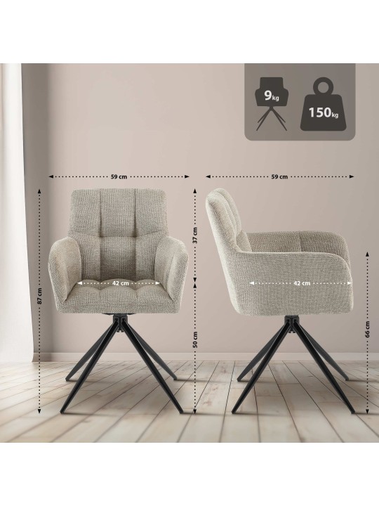 Chaise de salle à manger Jonah tissu, taupe Chaise de salle à manger Jonah tissu, taupe