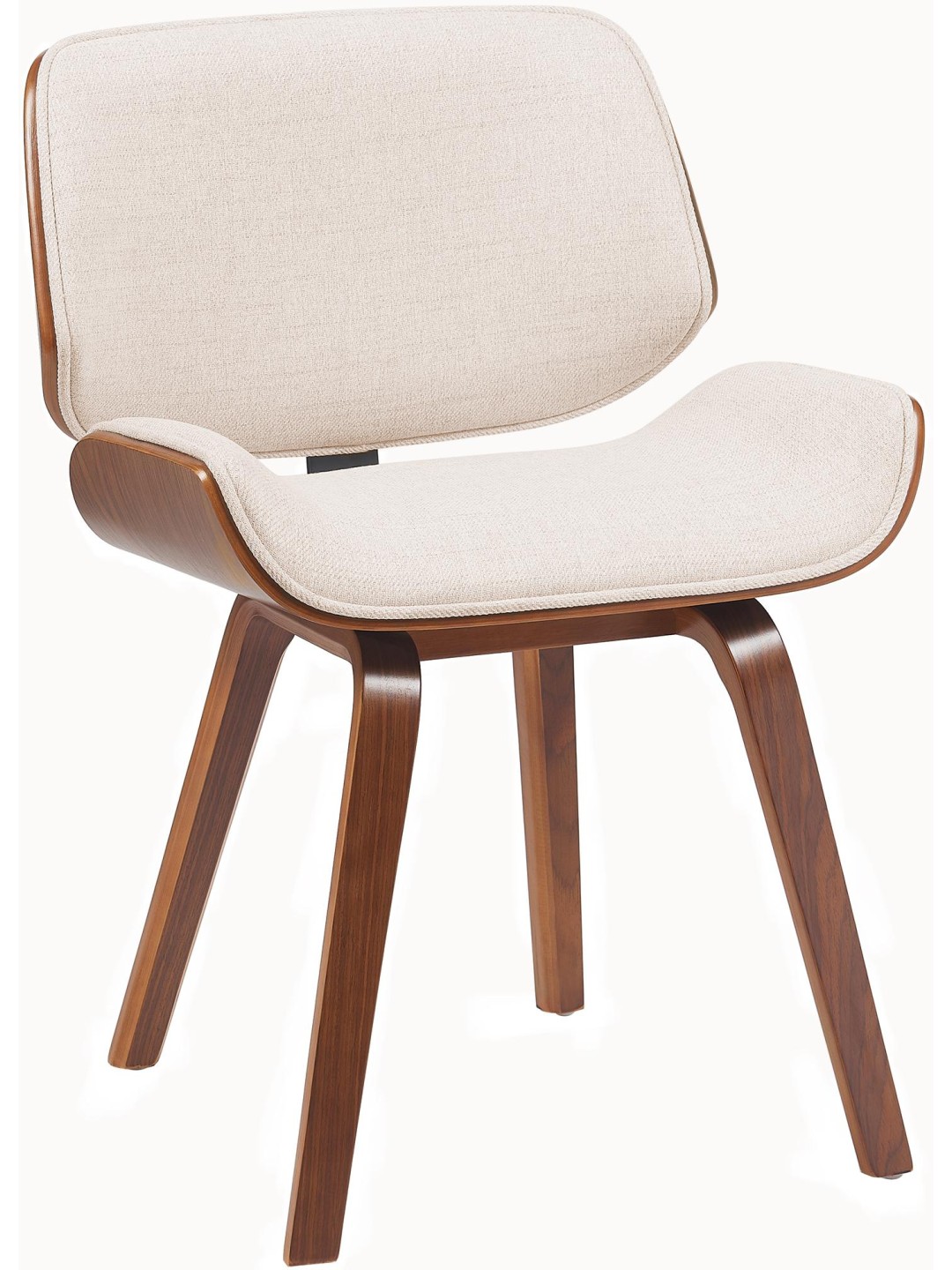 Chaise visiteur Beverley tissu, noyer/crème