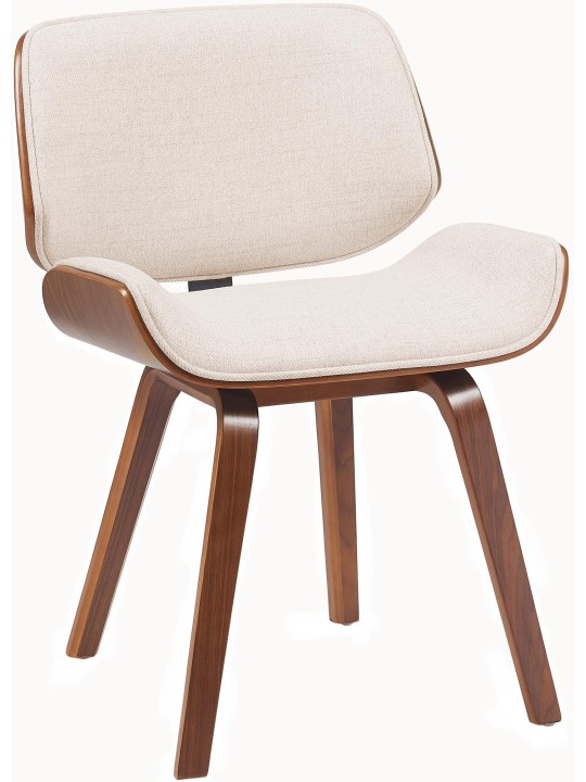 Chaise visiteur Beverley tissu, noyer/crème