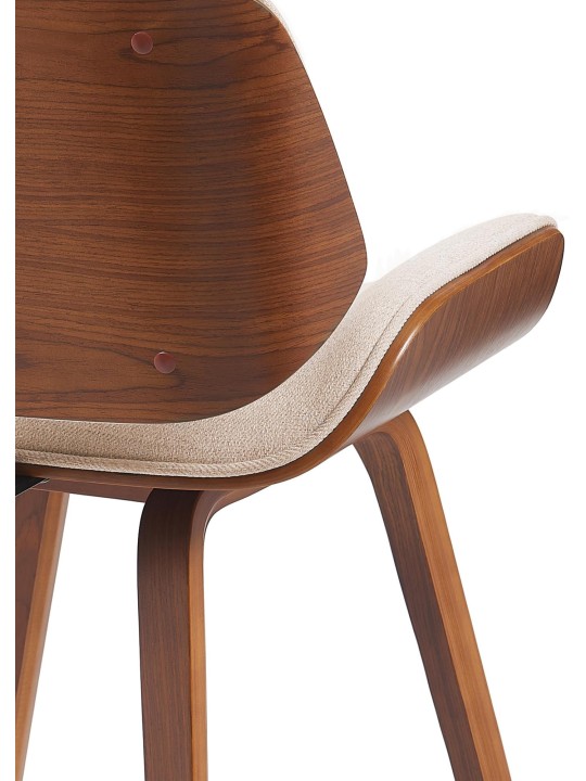 Chaise visiteur Beverley tissu, noyer/crème