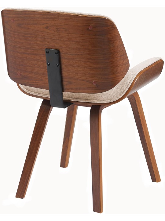 Chaise visiteur Beverley tissu, noyer/crème