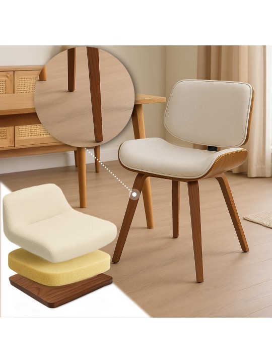 Chaise visiteur Beverley tissu, noyer/crème