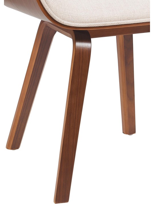 Chaise visiteur Beverley tissu, noyer/crème