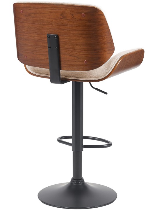 Tabouret de bar Beverley B tissu, noyer/crème