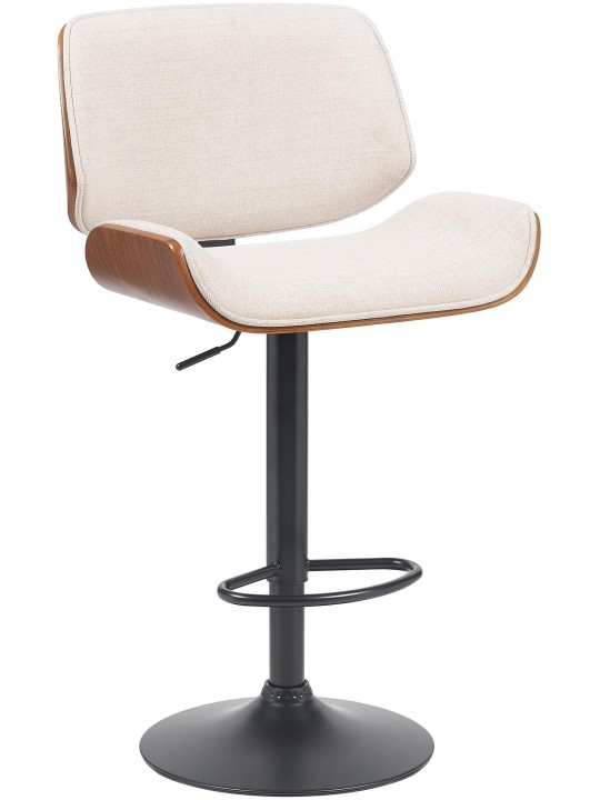 Tabouret de bar Beverley B tissu, noyer/crème