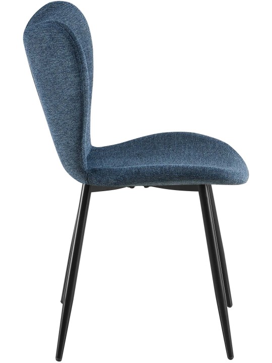 Chaise de salle à manger Maika tissu, bleu