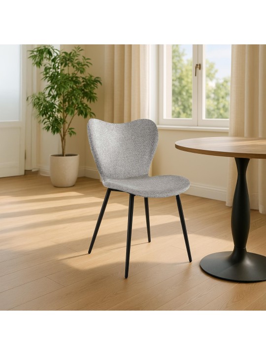 Chaise de salle à manger Maika tissu, gris