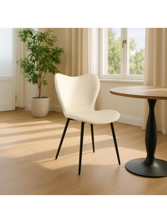 Chaise de salle à manger Maika velours, crème Chaise de salle à manger Maika velours, crème