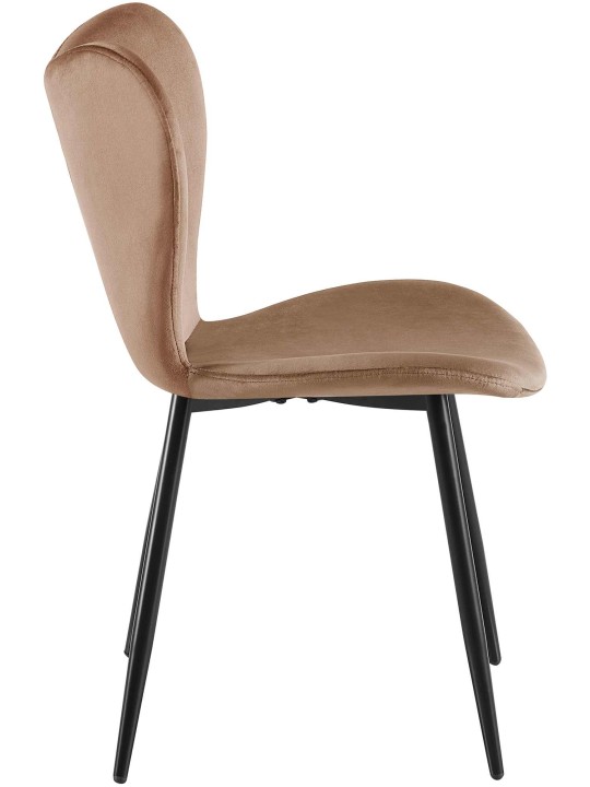 Chaise de salle à manger Maika velours, brun