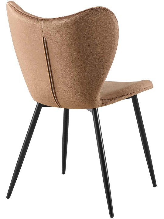 Chaise de salle à manger Maika velours, brun