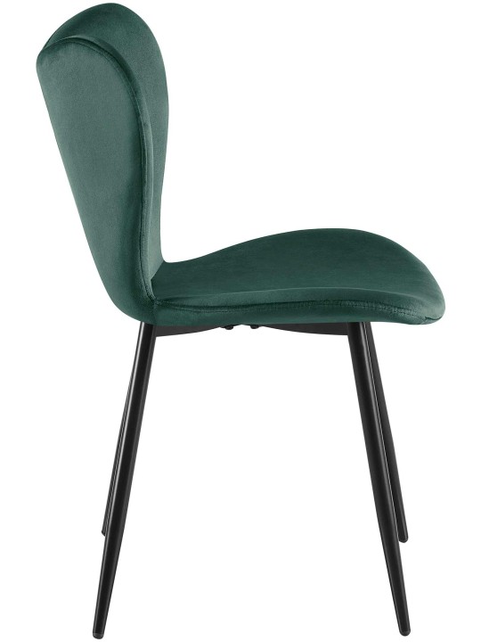 Chaise de salle à manger Maika velours, vert Chaise de salle à manger Maika velours, vert