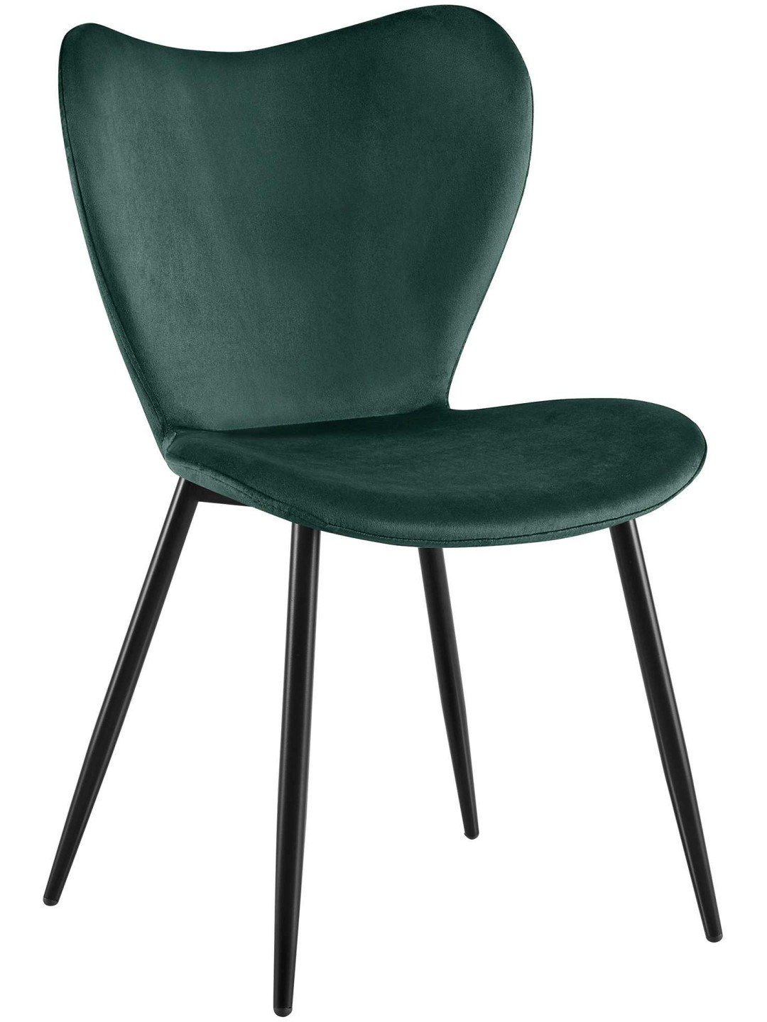 Chaise de salle à manger Maika velours, vert