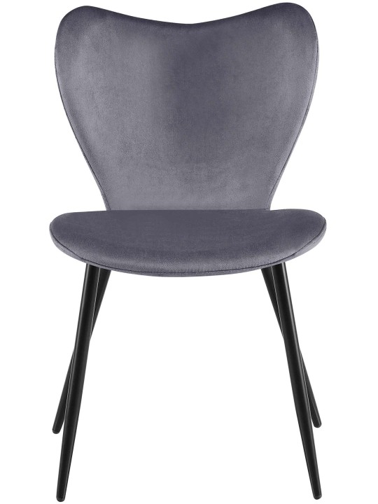 Chaise de salle à manger Maika velours, gris foncé Chaise de salle à manger Maika velours, gris foncé