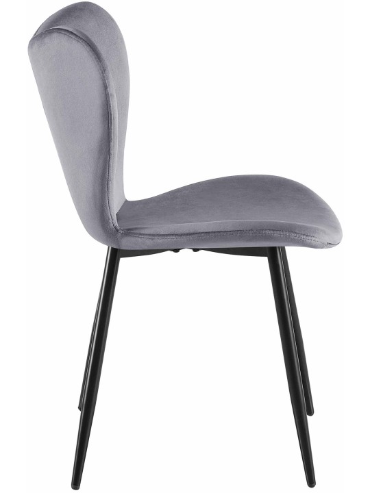 Chaise de salle à manger Maika velours, gris foncé Chaise de salle à manger Maika velours, gris foncé