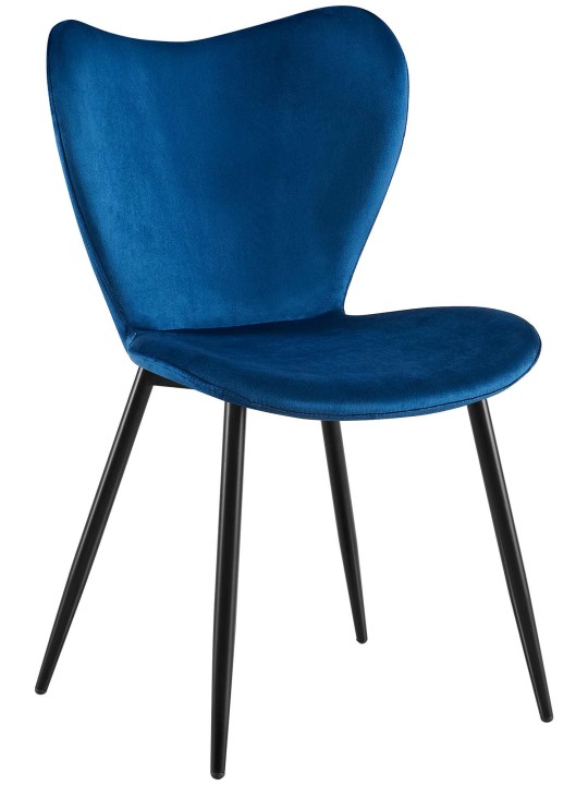 Chaise de salle à manger Maika velours, bleu foncé Chaise de salle à manger Maika velours, bleu foncé