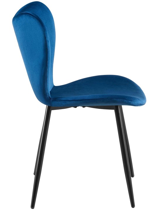 Chaise de salle à manger Maika velours, bleu foncé Chaise de salle à manger Maika velours, bleu foncé