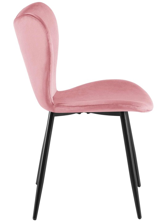 Chaise de salle à manger Maika velours, rose