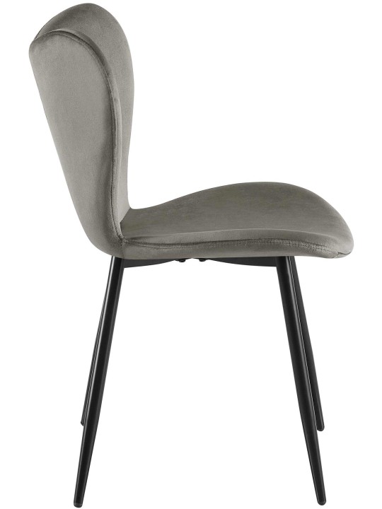 Chaise de salle à manger Maika velours, anthracite