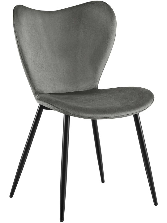 Chaise de salle à manger Maika velours, anthracite