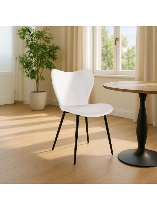 Chaise de salle à manger Maika velours, gris Chaise de salle à manger Maika velours, gris