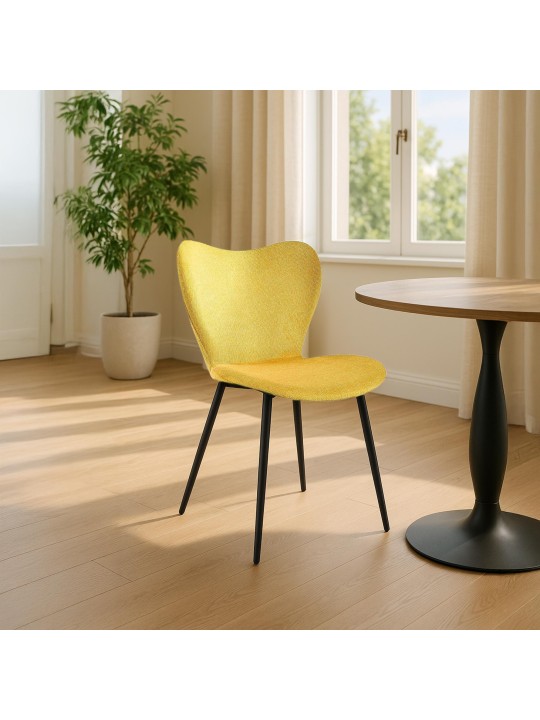 Chaise de salle à manger Maika tissu, jaune Chaise de salle à manger Maika tissu, jaune