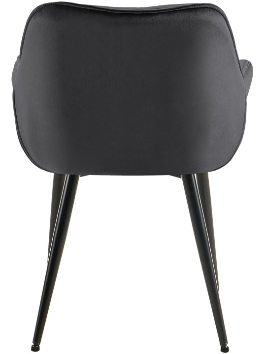 Chaise Tanna Velours, gris foncé