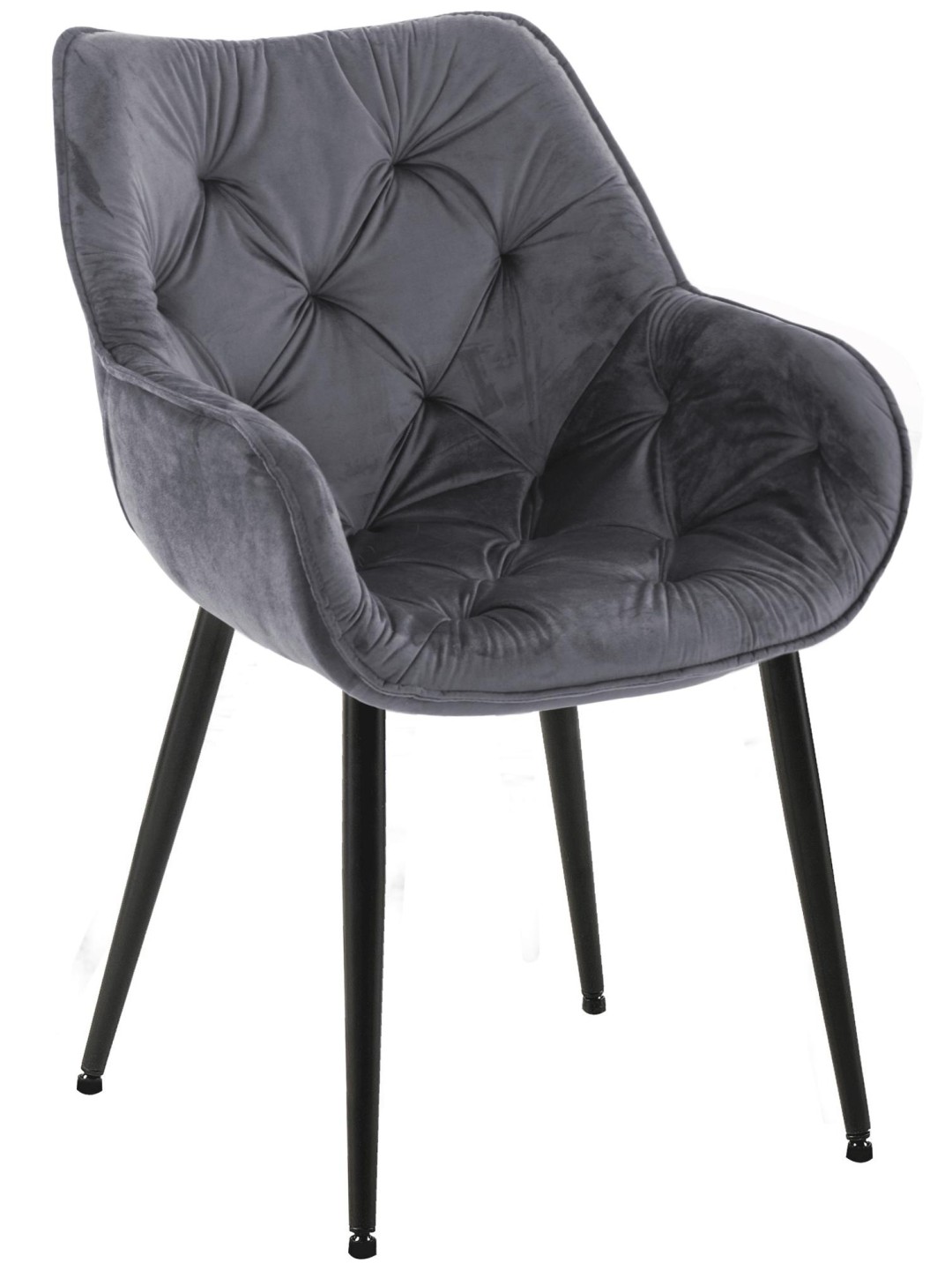 Chaise Tanna Velours, gris foncé