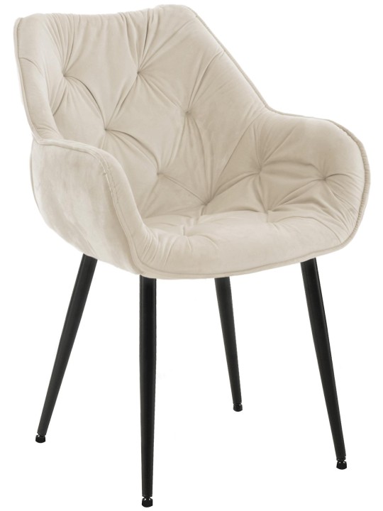 Chaise Tanna Velours, crème
