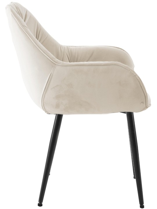 Chaise Tanna Velours, crème