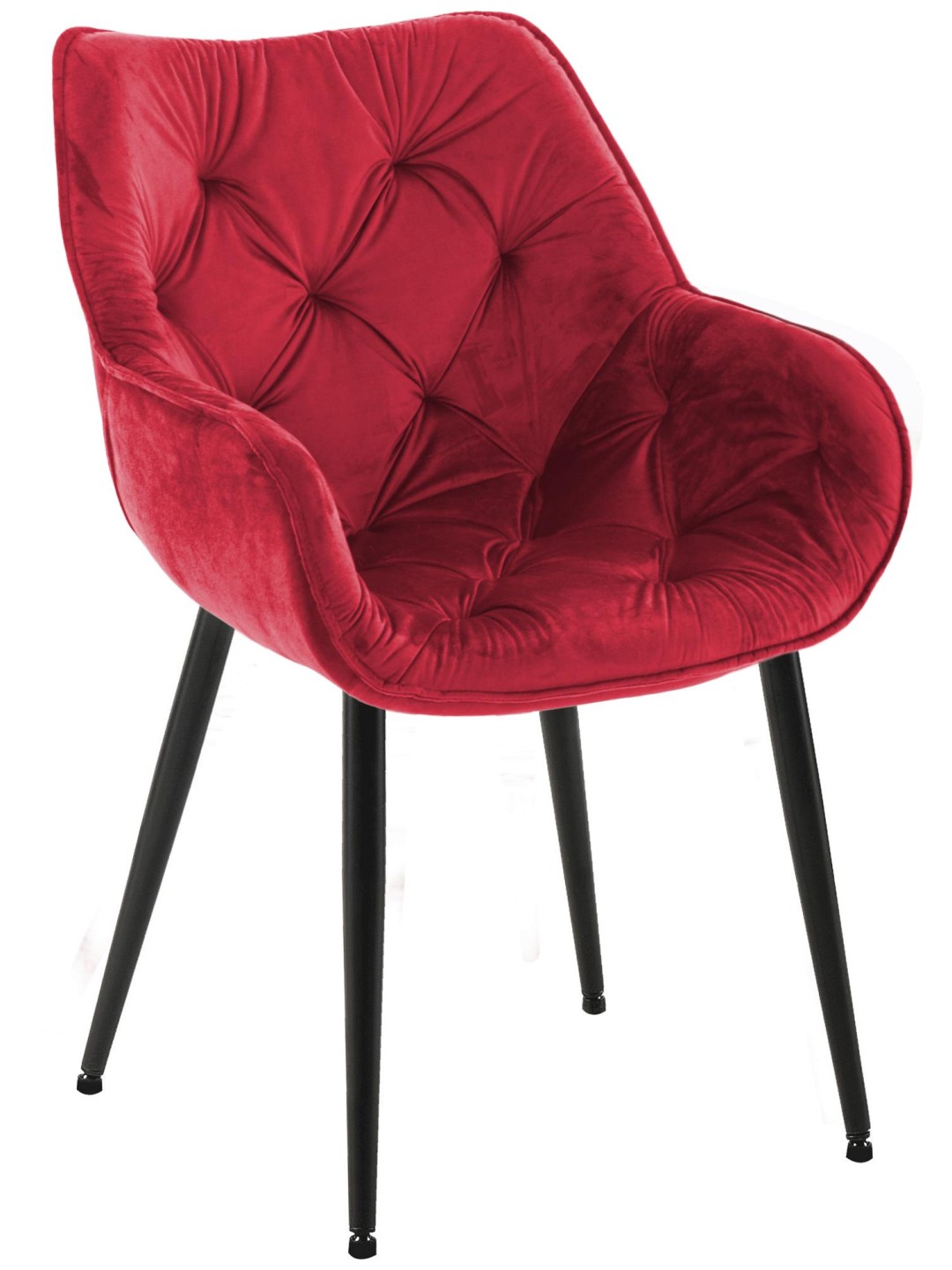 Chaise Tanna Velours, rouge