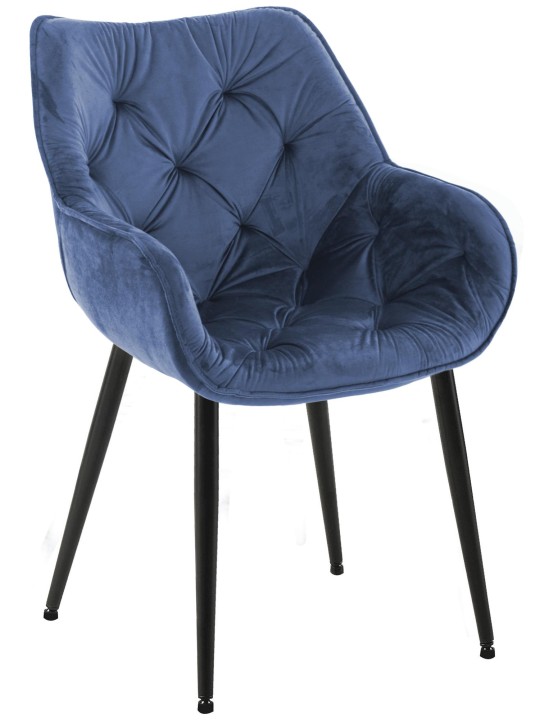 Chaise Tanna Velours, bleu