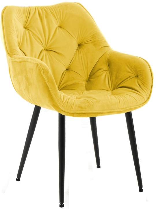 Chaise Tanna Velours, jaune